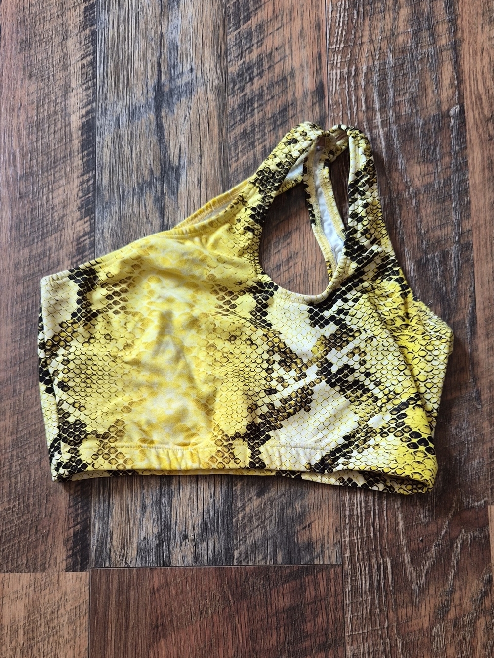 Lici Fit Snake-Print Yellow Racerback Sports Bra Small